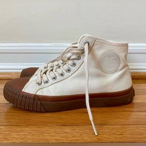 P. F. Flyers Center Hi Offwhite/Gum Hightop Sneakers W8.5 EUC